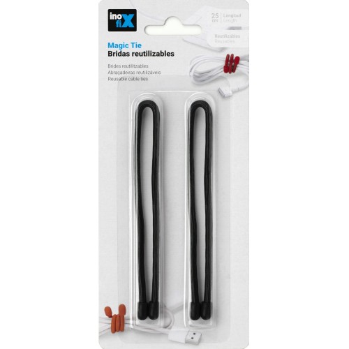 Bridas reutilizables Magic Tie 25cm. / negro
