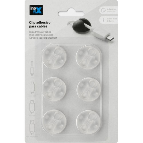 Clip adhesivo para cables / transparente