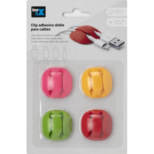Clip adhesivo doble para cables / surtido