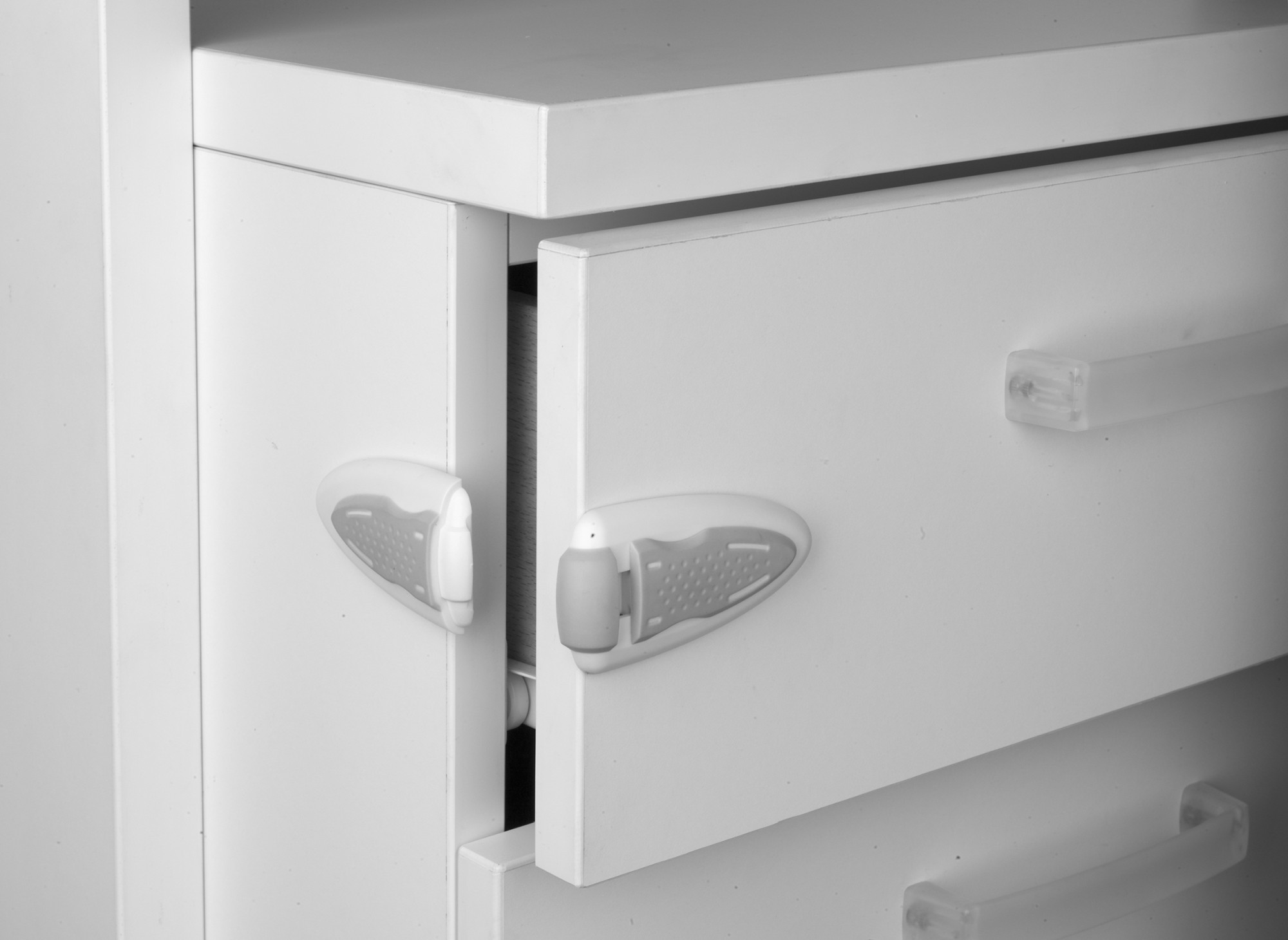 Cierre seguridad lateral con pestillo / blanco