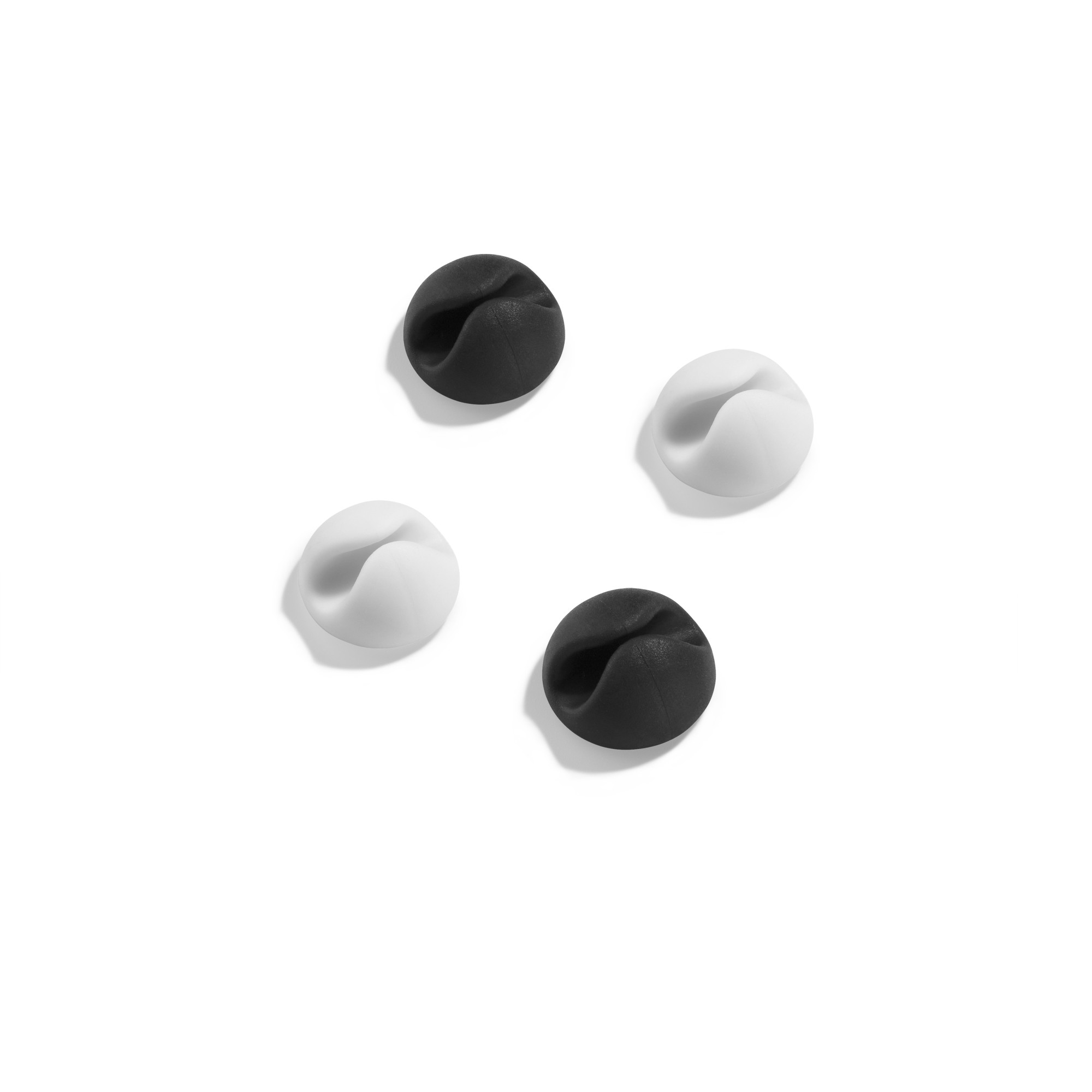 Mini Clip adhesivo para cables / blanco-negro