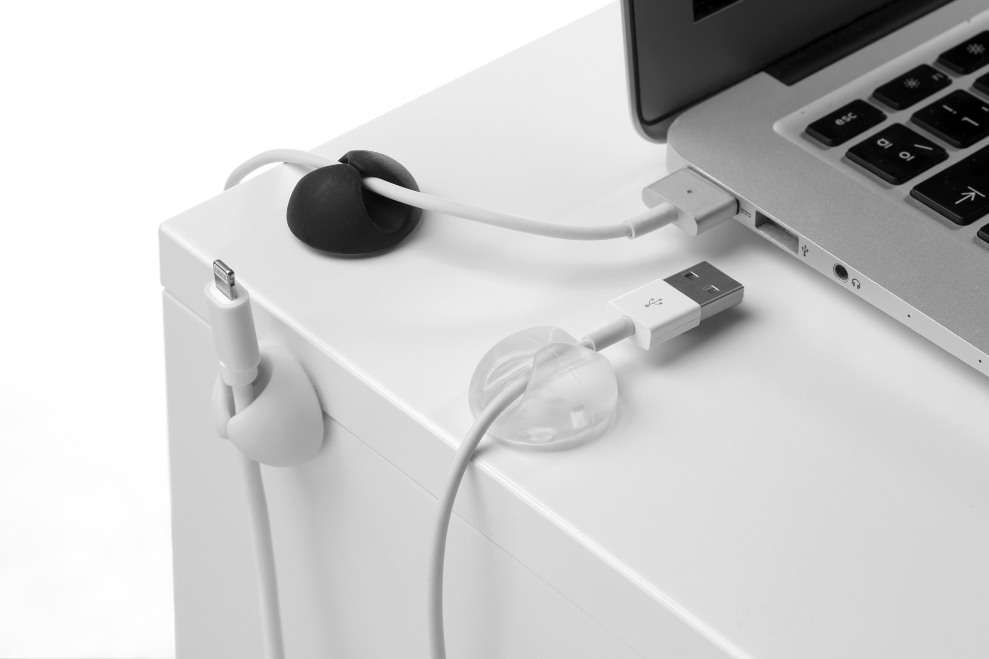 Clip adhesivo para cables / transparente