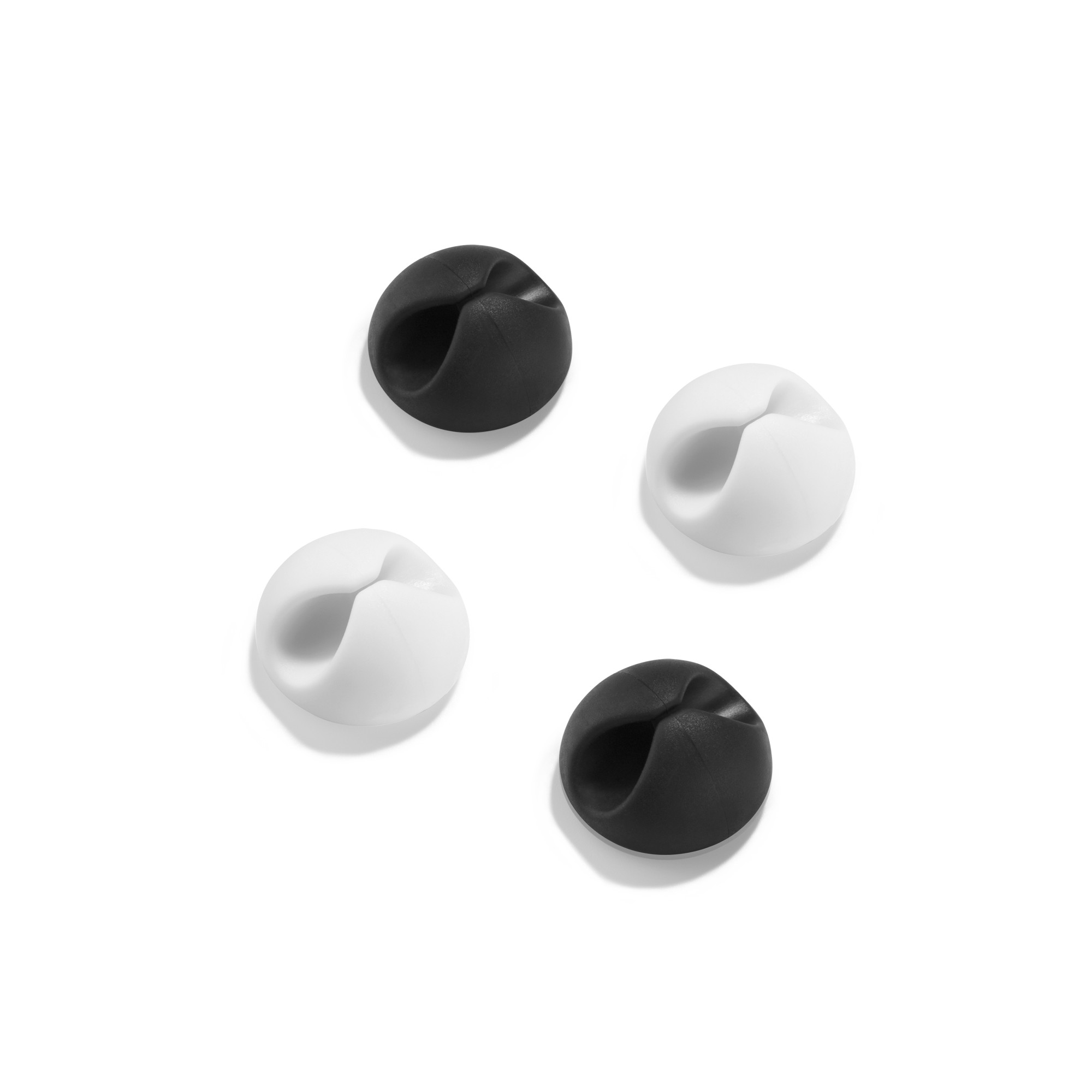 Clip adhesivo para cables / blanco-negro