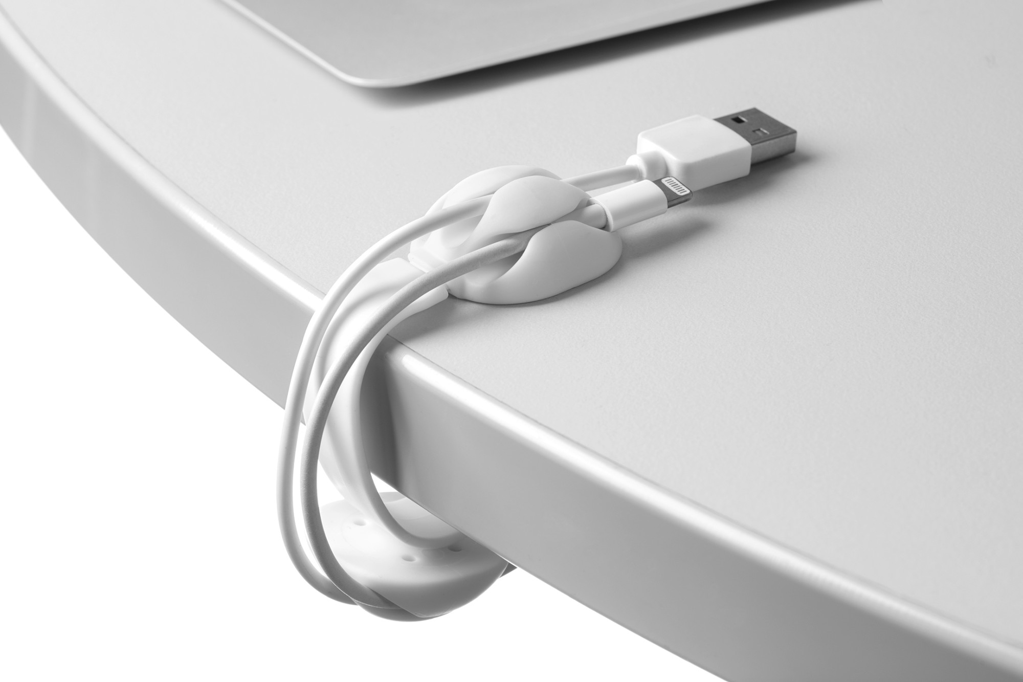 Clip para cables triple / blanco