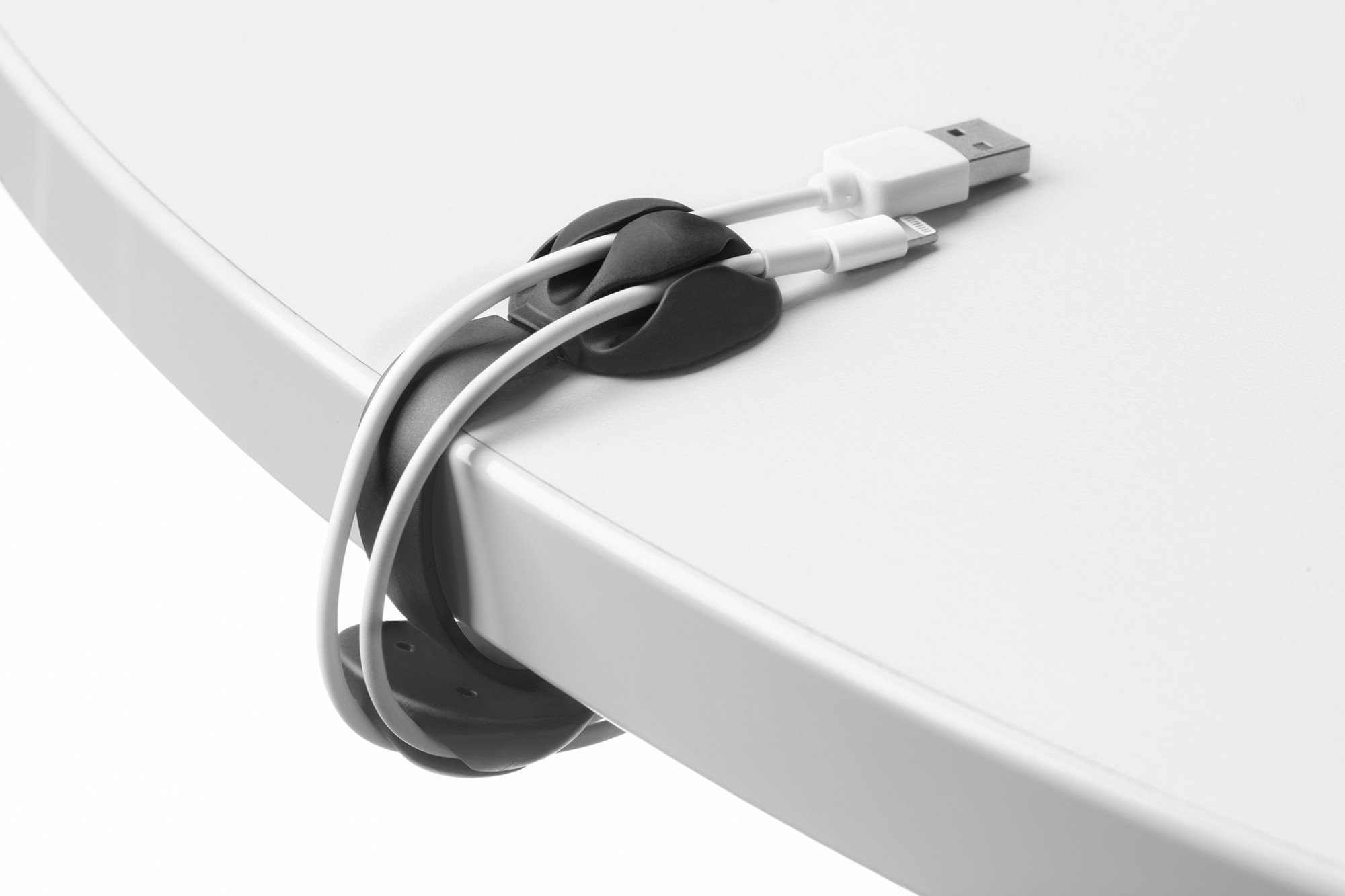 Clip para cables triple / blanco