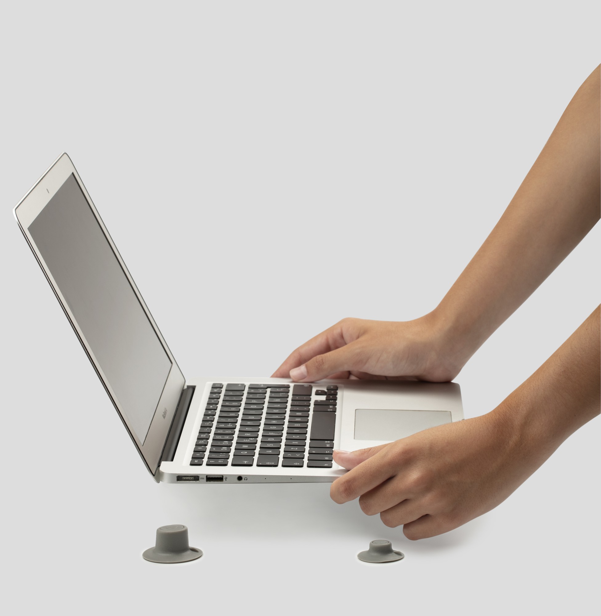 Soportes para ordenador portátil/ Gris