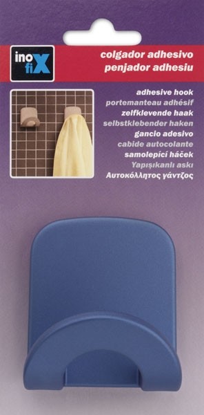 Colgador adhesivo arco / azul satinado