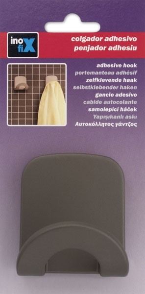 Colgador adhesivo arco / marrón satinado