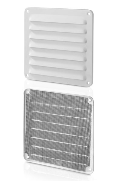 Rejilla aluminio 150x150 marco y mosquitera / blanco