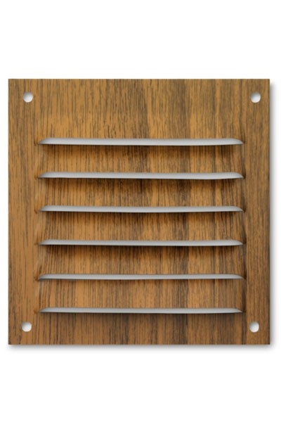 Rejilla  aluminio 100x100 mm / madera oscura