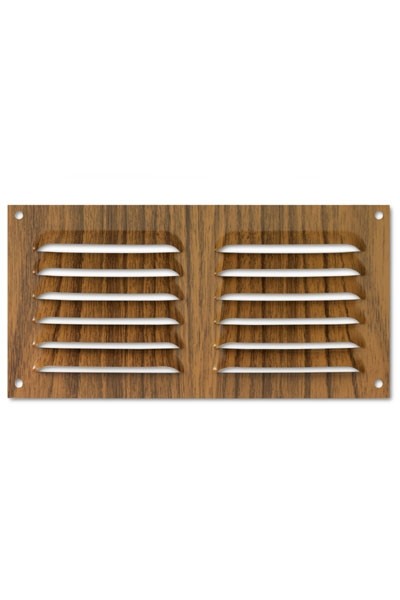 Rejilla  aluminio 100x200 mm / madera oscura