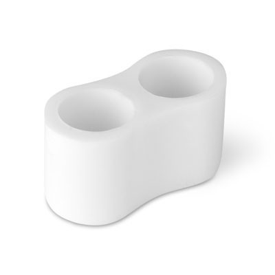 Contera doble alojamiento  Ø 18 mm / blanco