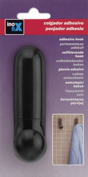 Colgador adhesivo \"J\" / gris