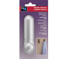 Colgador adhesivo \"J\" / cromo mate