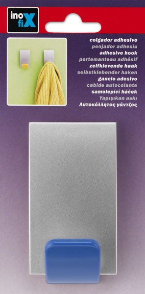 Colgador adhesivo / cromo azul