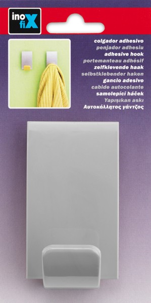 Colgador adhesivo / gris claro