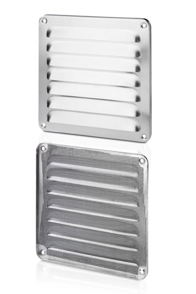 Rejilla aluminio 150x150 marco y mosquitera / natural