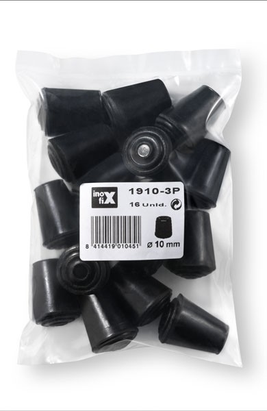 Contera redonda exterior goma Ø 10 mm / negro