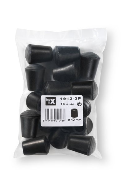 Contera redonda exterior goma Ø 12 mm / negro