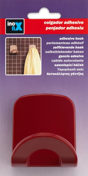 Colgador adhesivo arco / rojo oscuro