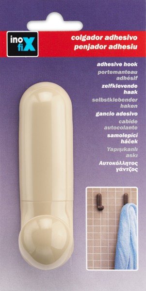 Colgador adhesivo \"J\" / beige