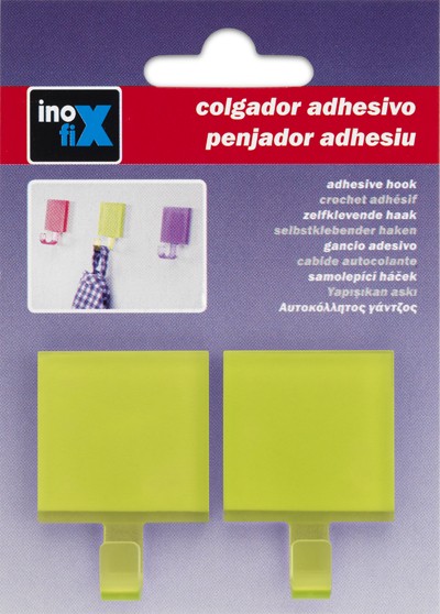 Colgador adhesivo semitransparente / verde