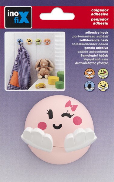 Colgador adhesivo infantil / rosa