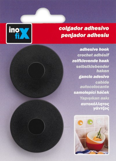 Colgador adhesivo circular / negro