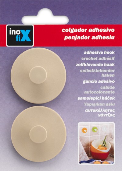 Colgador adhesivo circular / beige