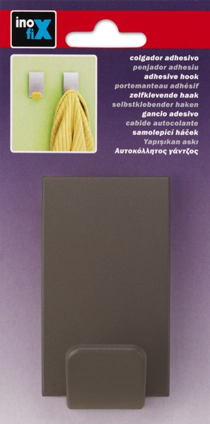 Colgador adhesivo / marrón satinado