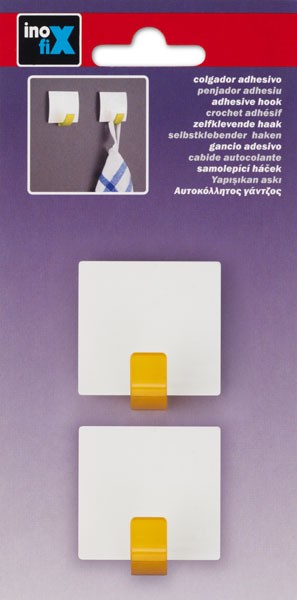 Colgador adhesivo cuadrado / naranja