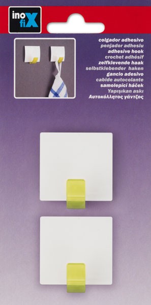 Colgador adhesivo cuadrado / verde