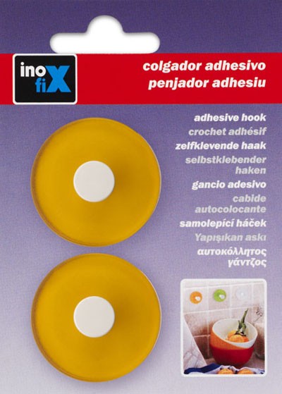 Colgador adhesivo circular / naranja