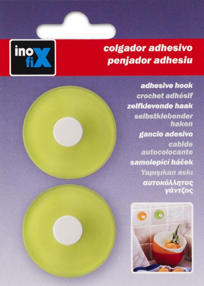 Colgador adhesivo circular / verde