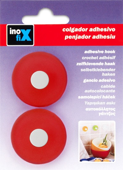 Colgador adhesivo circular / rojo