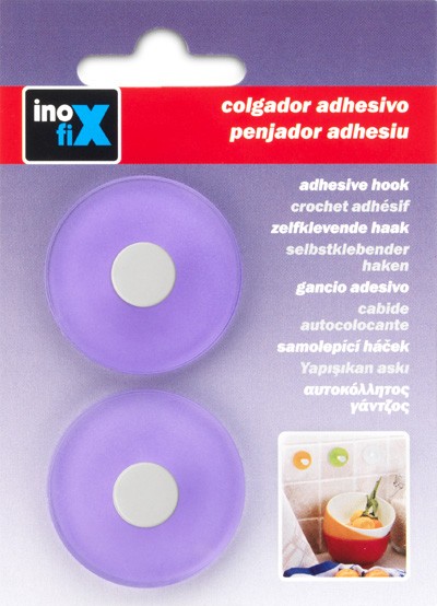 Colgador adhesivo circular / violeta