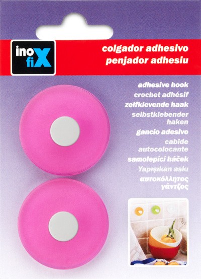 Colgador adhesivo circular / rosa