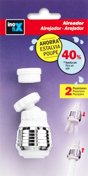 Aireador con rótula. Fijación rosca / cromo-blanco