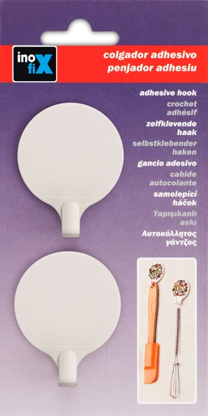 Colgador adhesivo circular / blanco