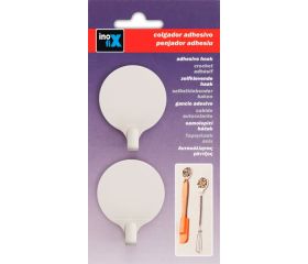 Colgador adhesivo circular / blanco