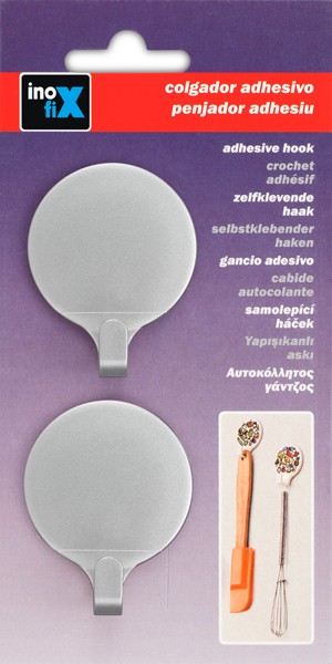 Colgador adhesivo circular / cromado mate