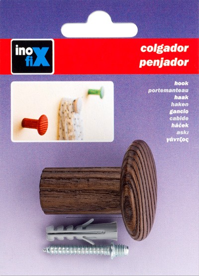 Colgador fresno individual con textura / wengué