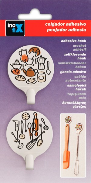 Colgador adhesivo circular decorado / cocina