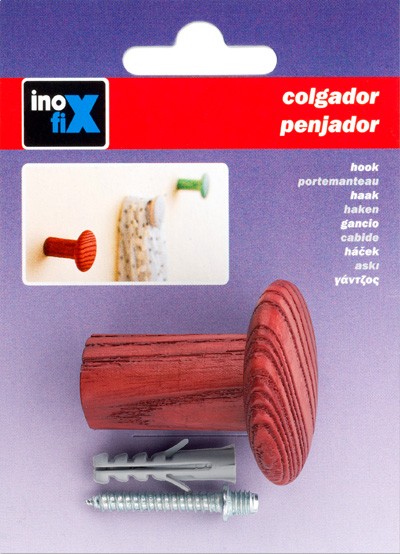 Colgador fresno individual con textura / rojo