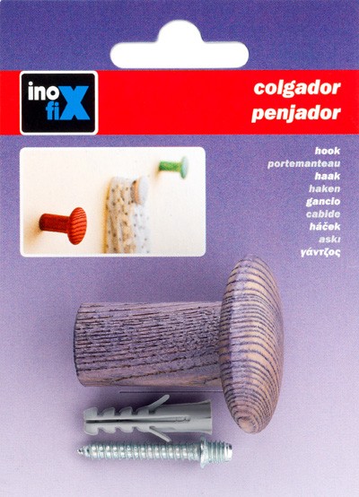 Colgador fresno individual con textura / lila
