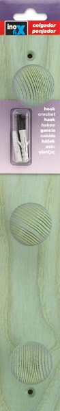 Colgador fresno 3 pomos con textura / verde