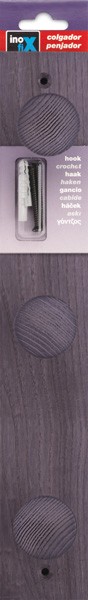 Colgador fresno 3 pomos con textura / lila