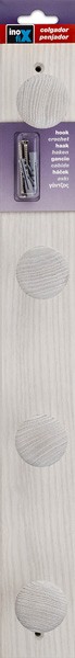 Colgador fresno 4 pomos con textura / blanco