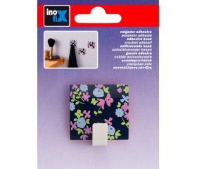 Colgador adhesivo decorado / floral azul