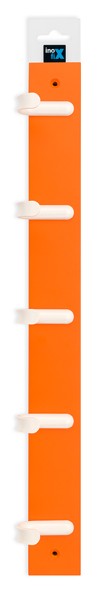 Colgador 5 ganchos blancos / naranja